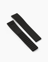 Black FKM rubber watch strap