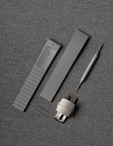 Gray FKM rubber watch strap