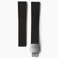 Black FKM rubber watch strap