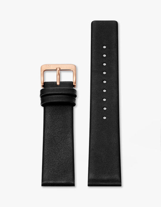 20mm DECO 블랙 가죽 스트랩 (로즈 골드)